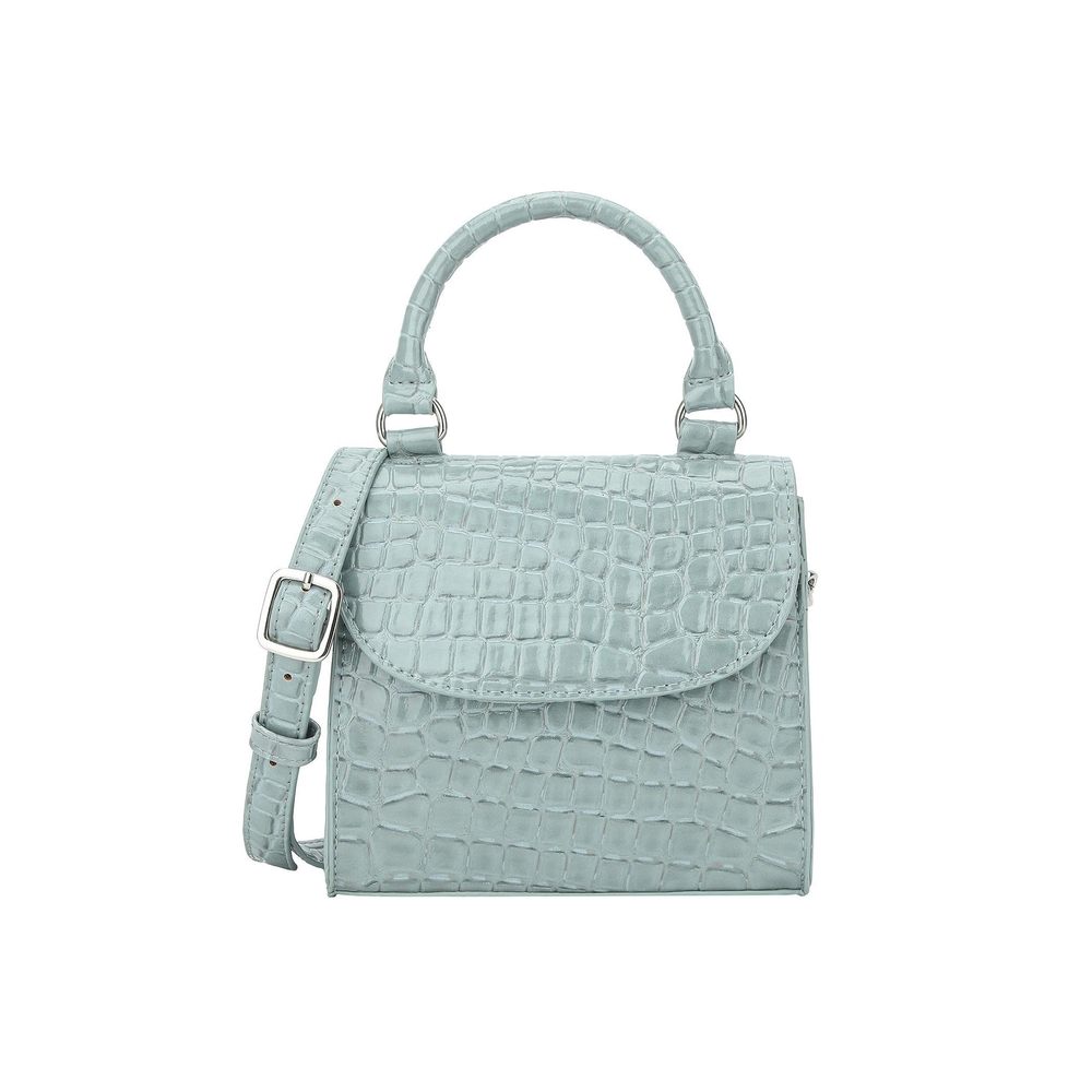 Blue Mini Top Handle Bag Faux Leather Small Crossbody Purse Girls :>